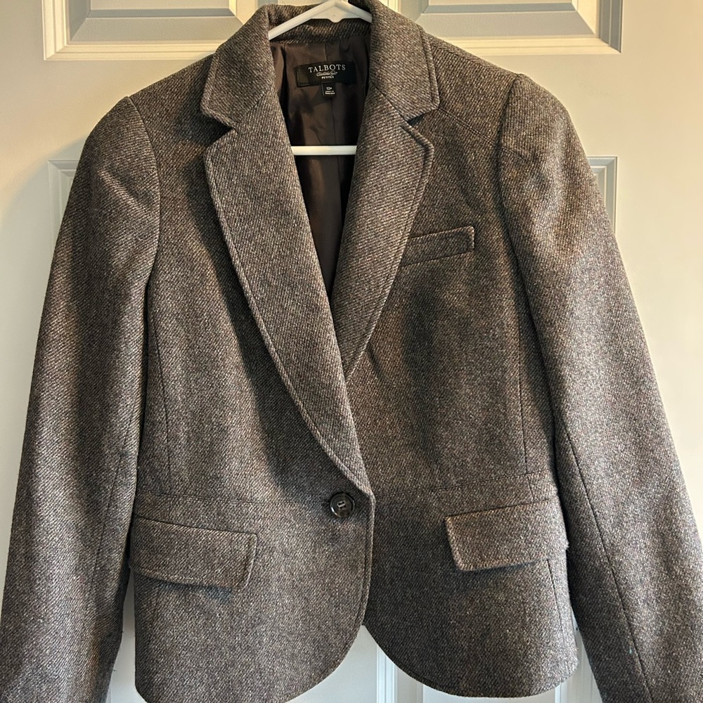 Talbots Brown Wool Blazer Tailored Fit